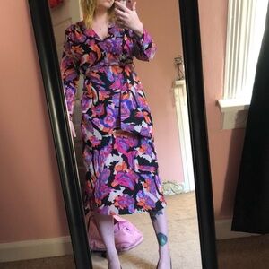 TOPSHOP Floral Wrap Dress - Multicolor